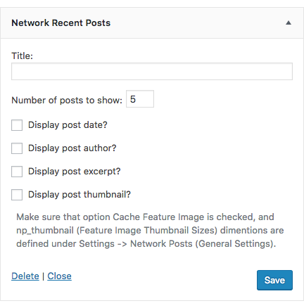 Network Recent Posts Widget