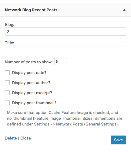 Network Blog Recent Posts Widget